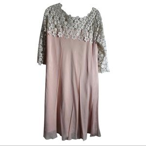 Hoss Intropia Pink and Beige Lace Flowy Dress